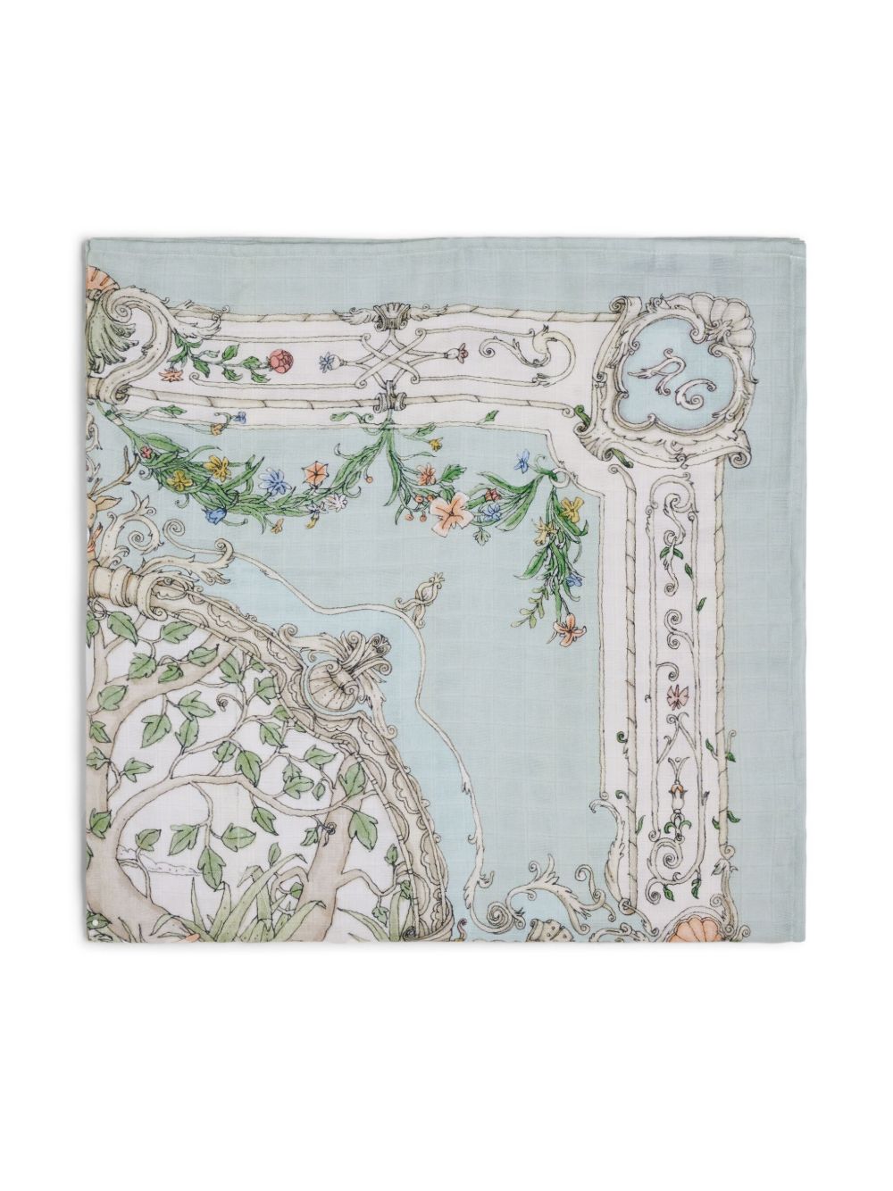 Atelier Choux 插画印花棉毯子 - 绿色