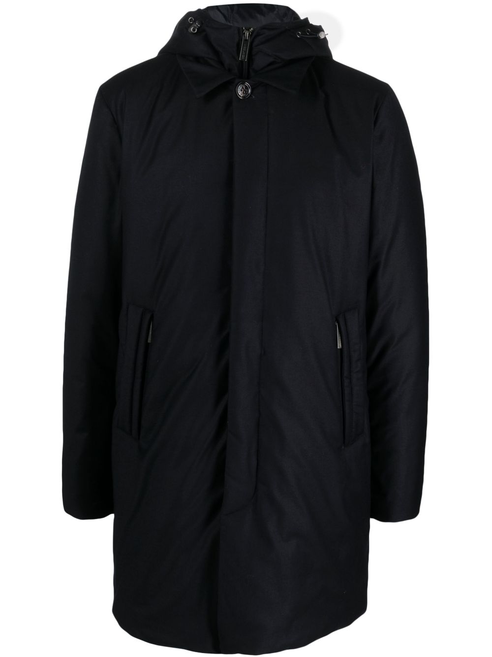 Woolrich 隐藏式开合连帽派克大衣 - 蓝色