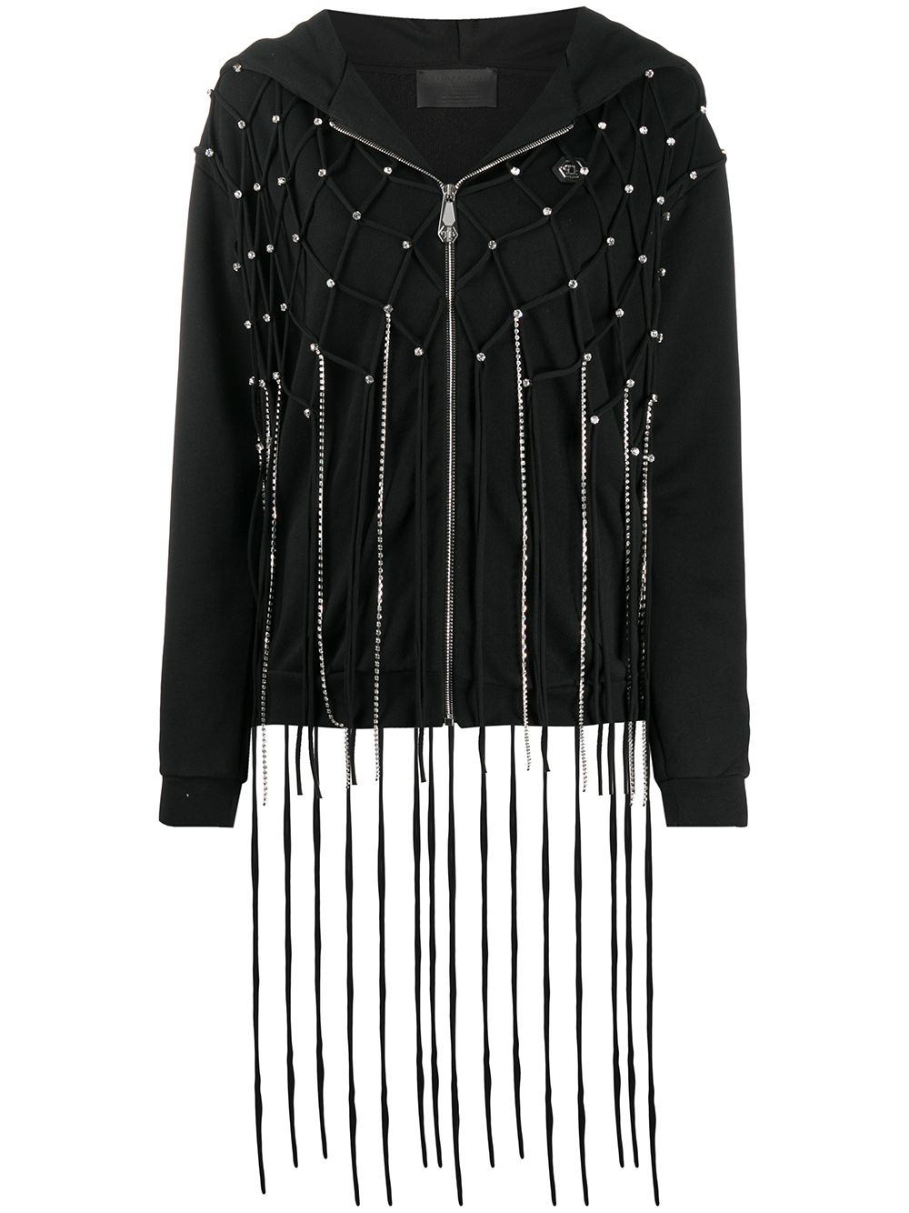Philipp Plein 流苏细节夹克 - 黑色