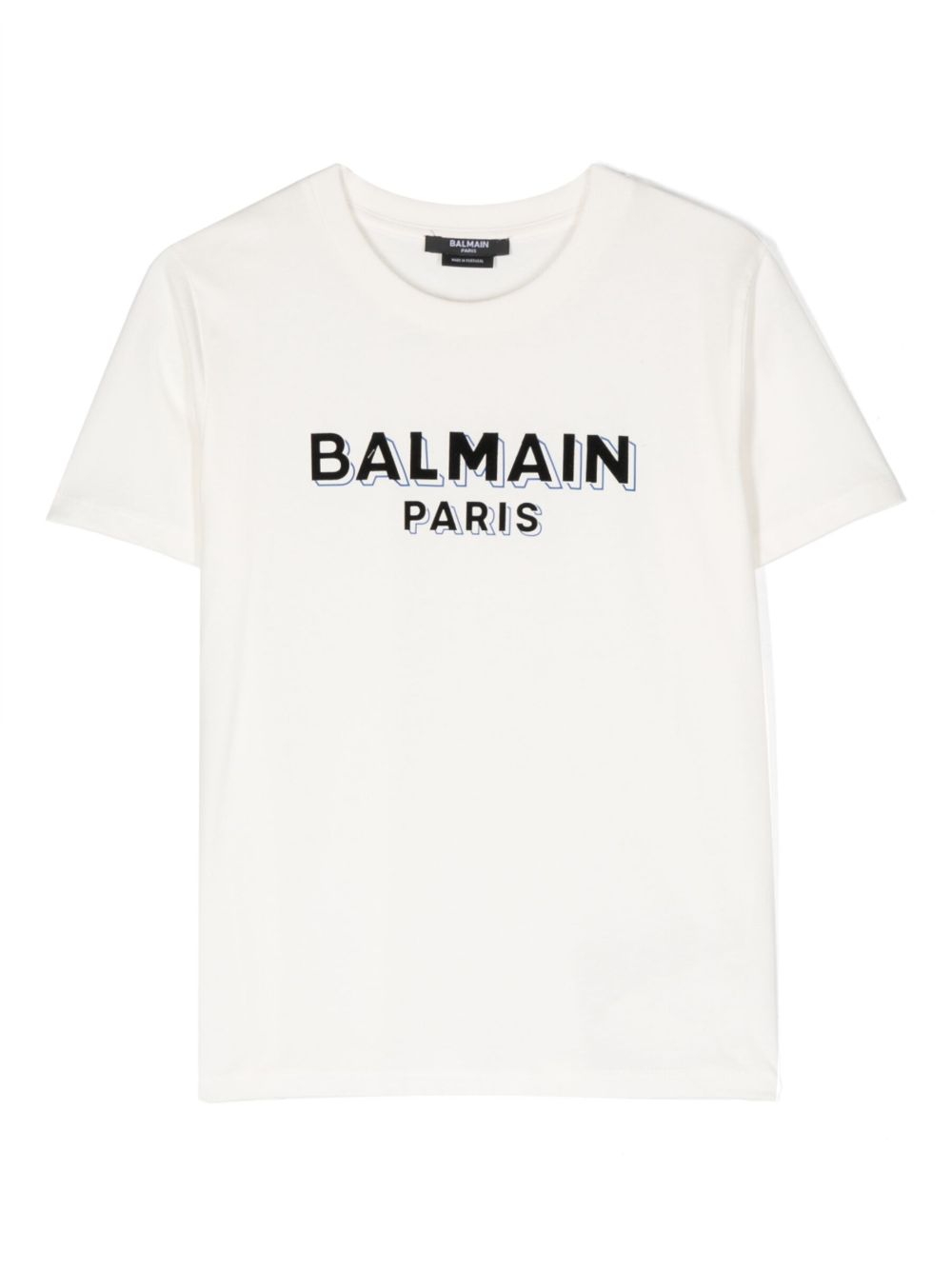 Balmain Kids logo印花棉T恤 - 白色