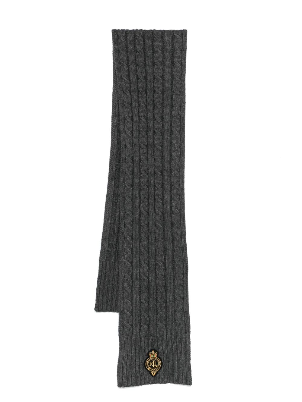 Lauren Ralph Lauren cable-knit scarf - 灰色