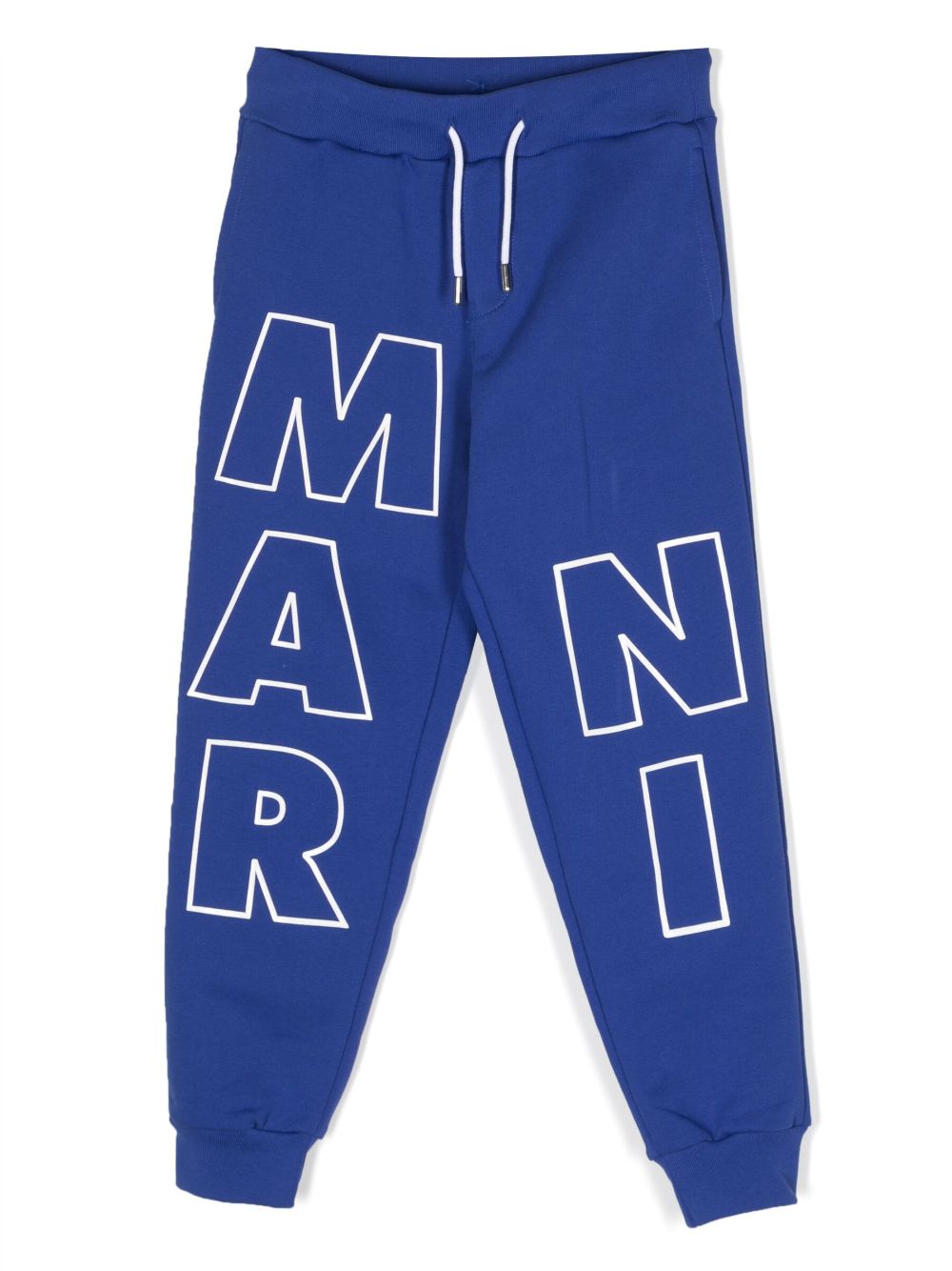 Marni Kids logo印花棉运动裤 - 蓝色