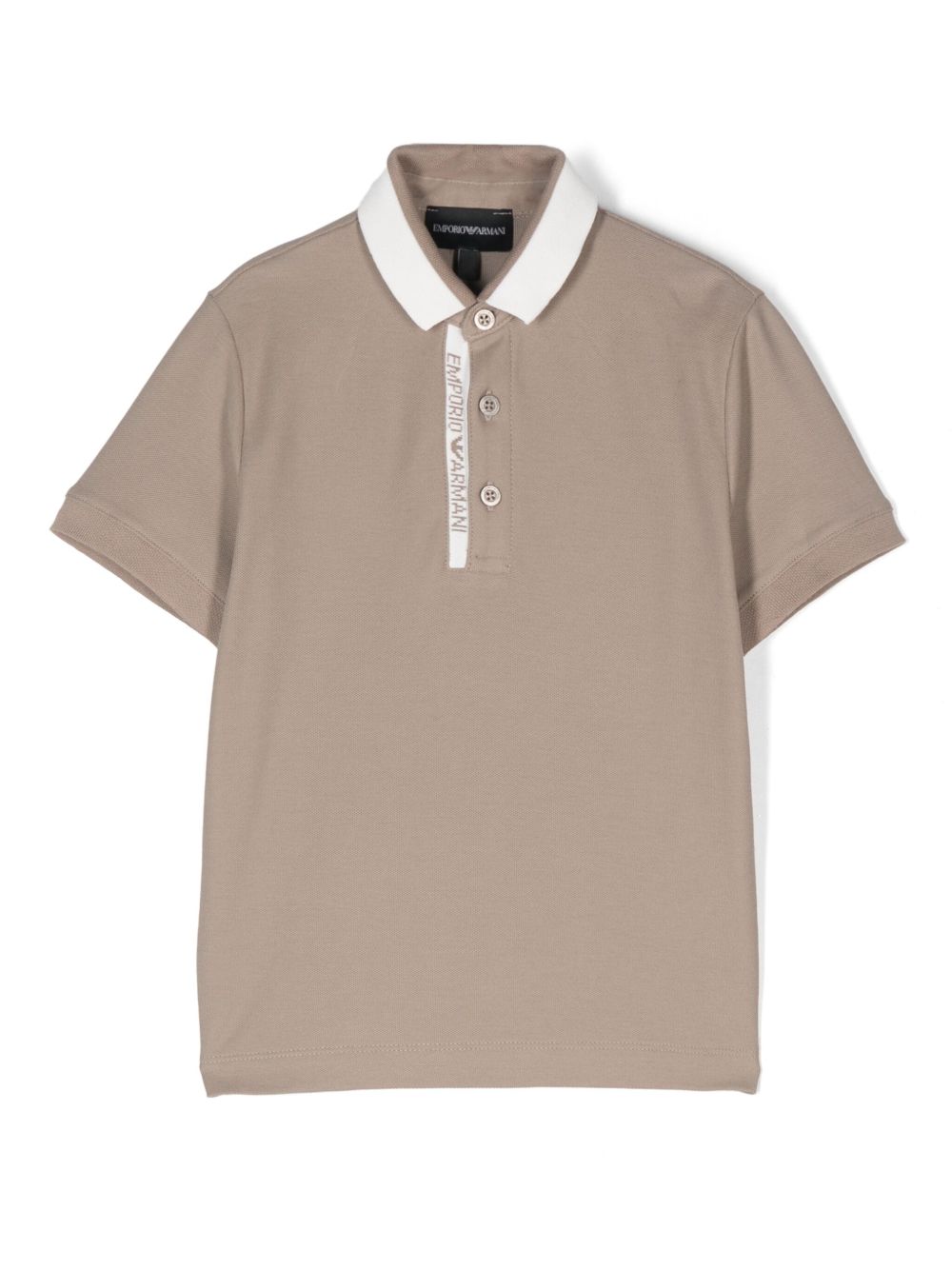 Emporio Armani Kids logo刺绣polo衫 - 中性色