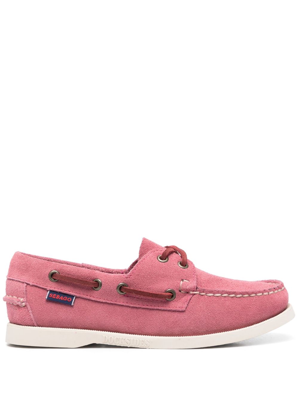 Sebago 帆船风绒面皮乐福鞋 - 粉色