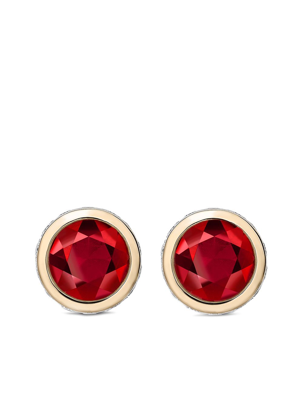 Pragnell Sundance 18K 黄金红宝石钻石耳钉 - 金色