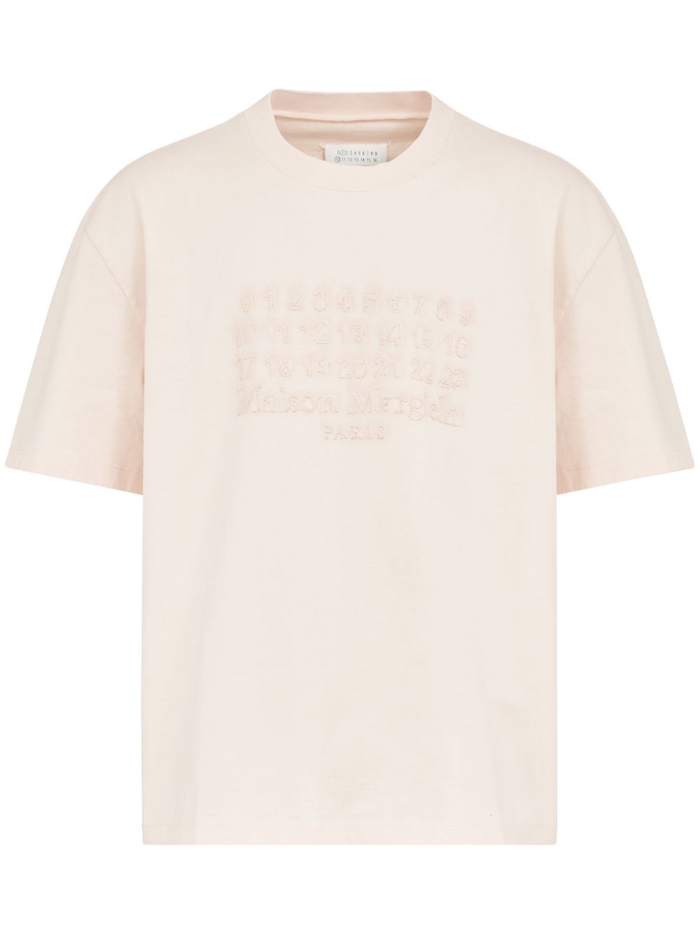 Maison Margiela logo刺绣棉T恤 - 粉色
