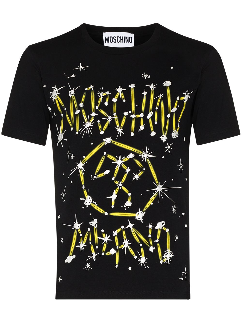 Moschino Galaxy logo圆领T恤 - 黑色