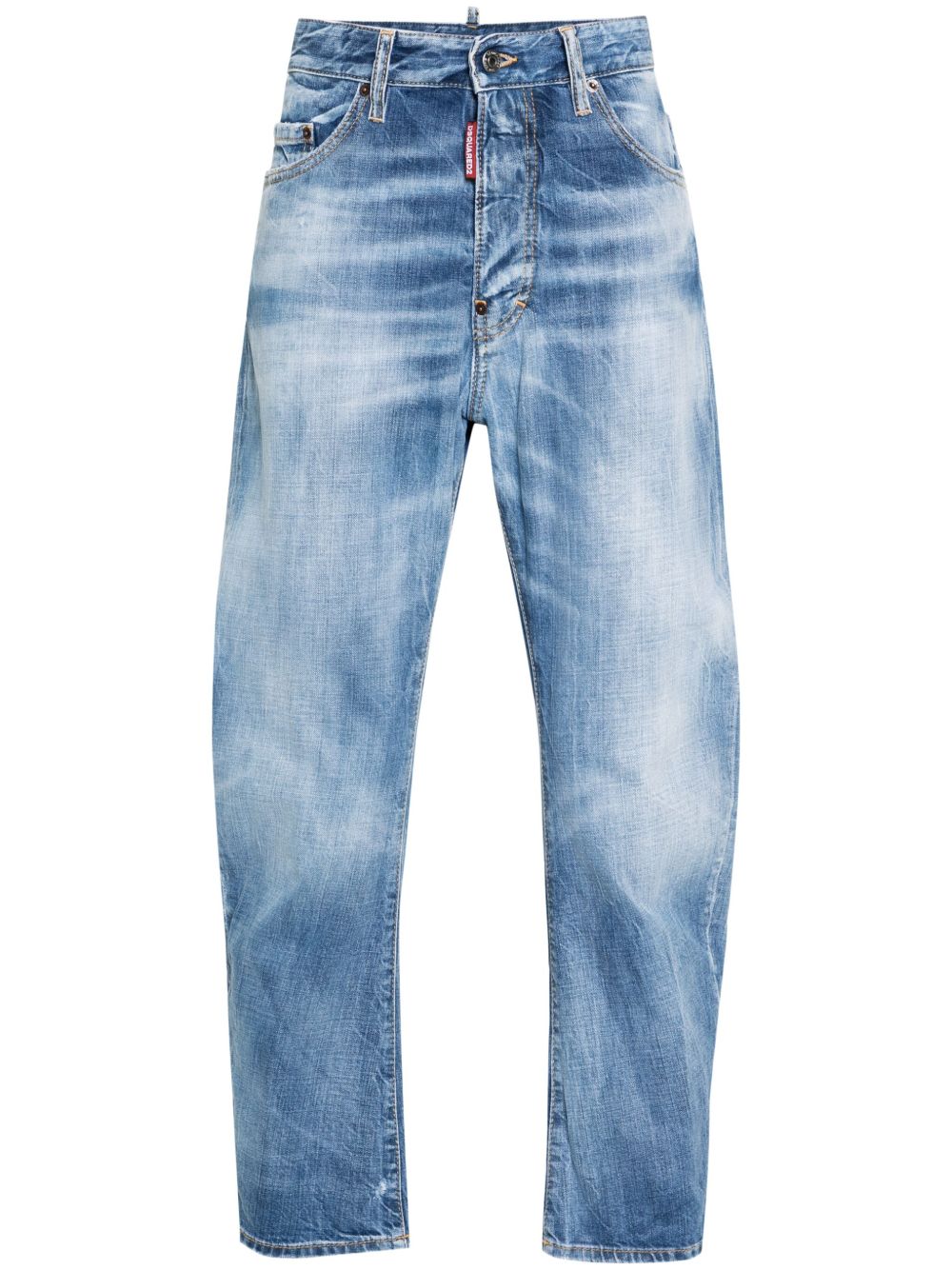 DSQUARED2 直筒露踝牛仔裤 - 蓝色