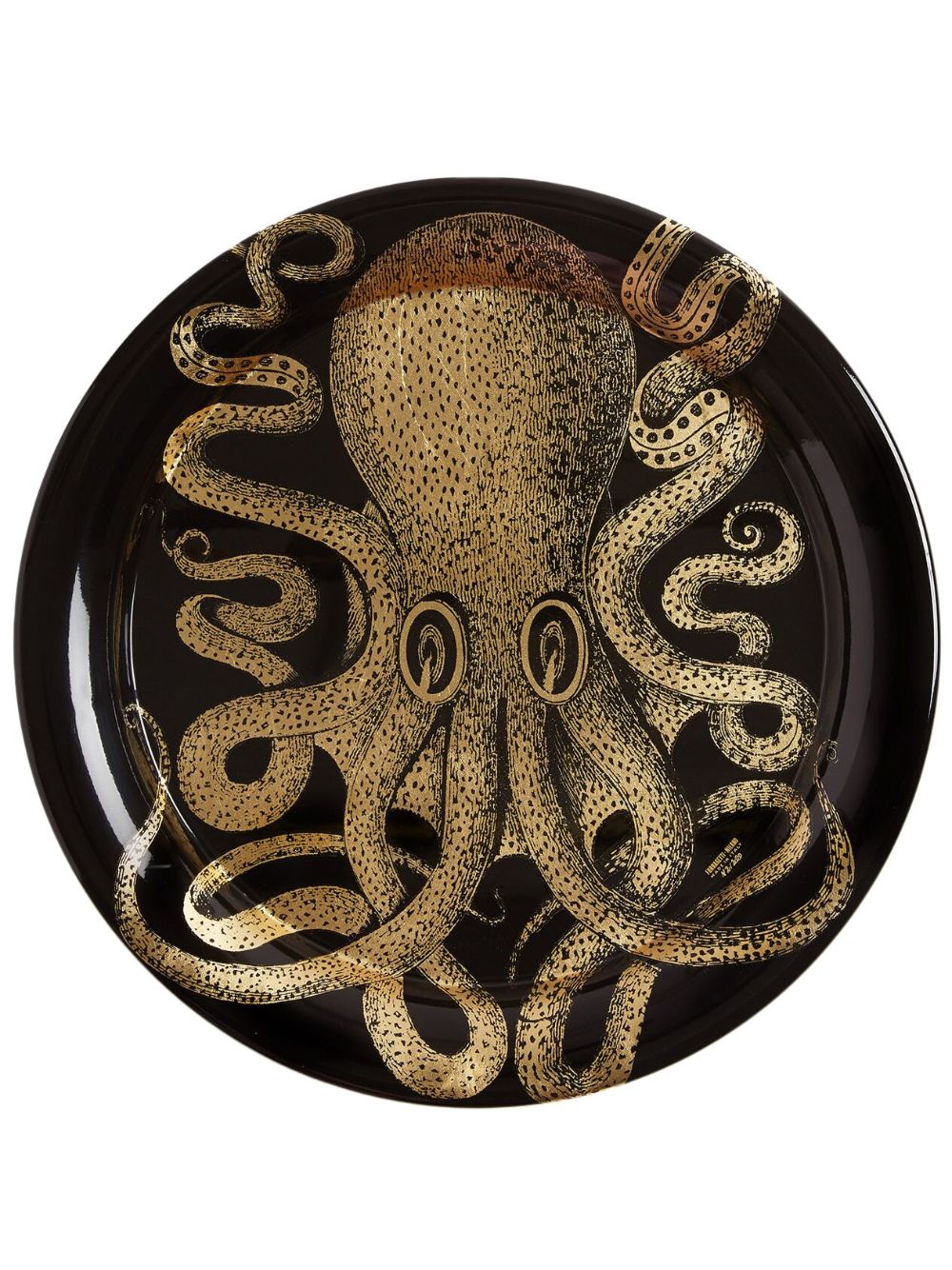 Fornasetti Polipo 手工装饰金属托盘 - 金色