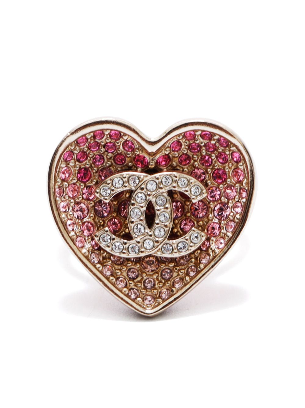 CHANEL Pre-Owned CC 心形戒指 （2023年典藏款 ） - 金色
