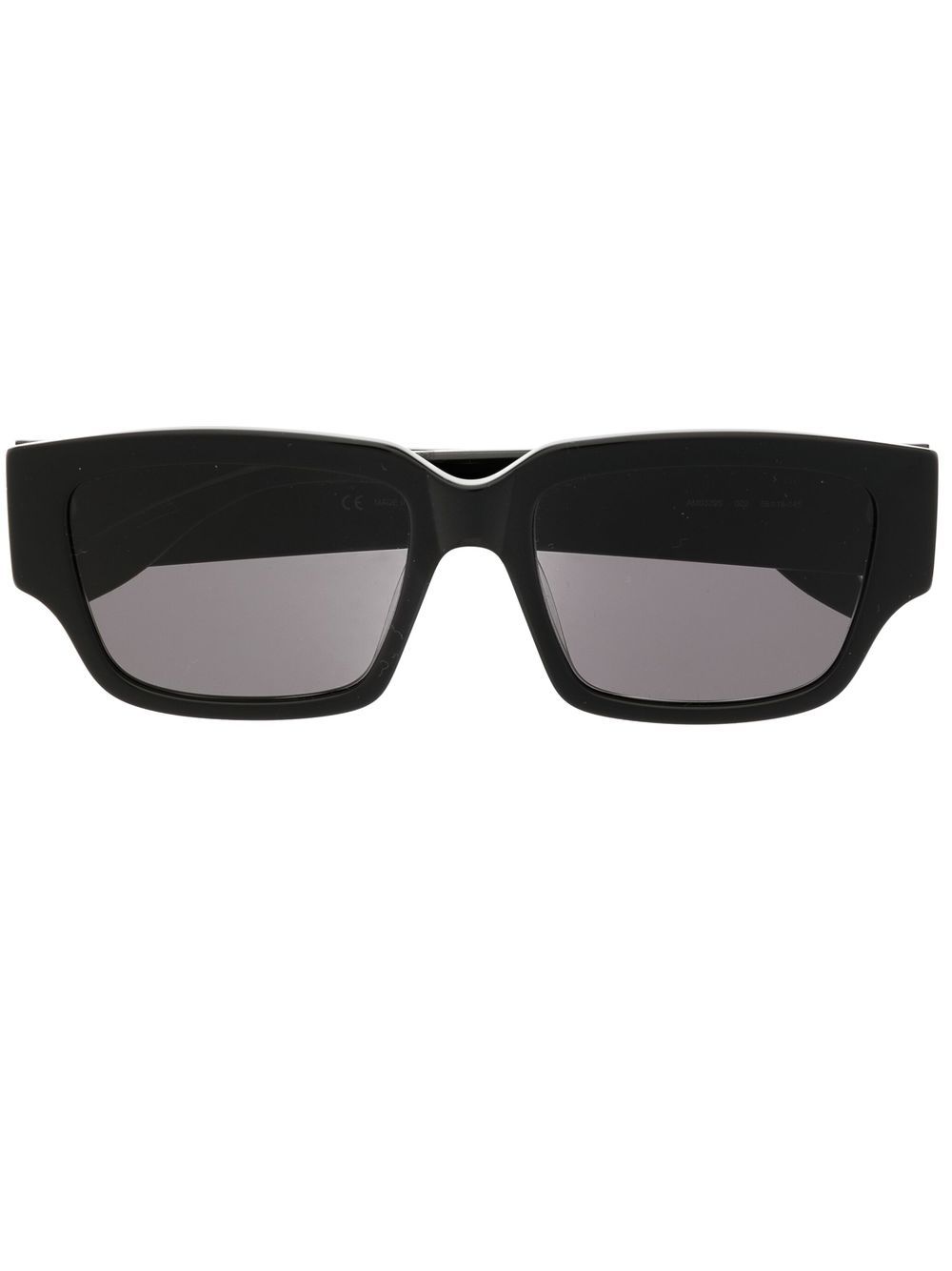 Alexander McQueen Eyewear Graffiti 印花方框太阳眼镜 - Black-black-grey