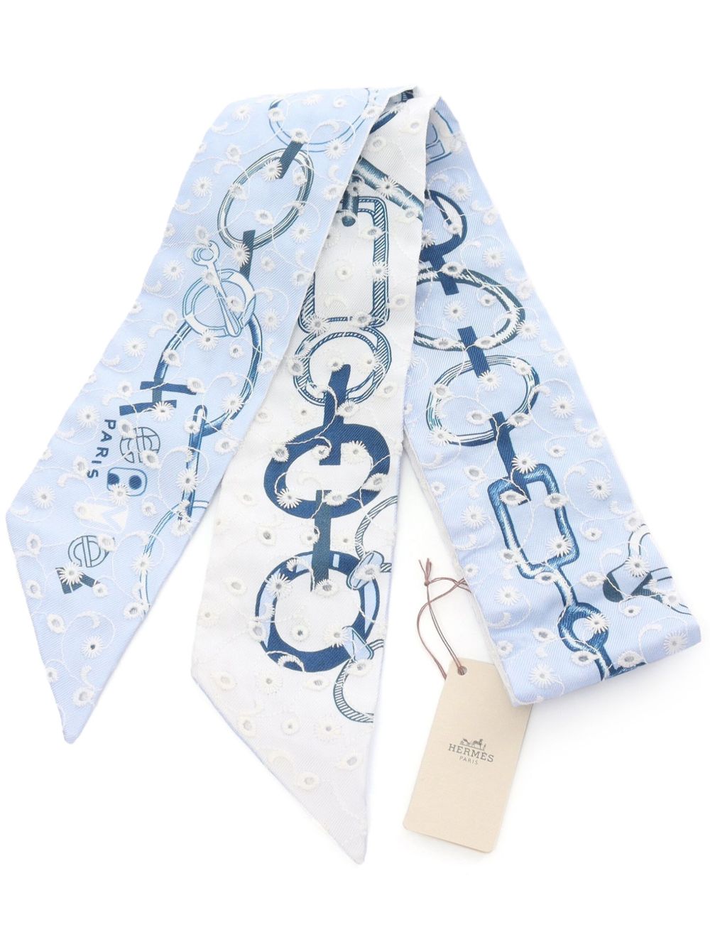 Hermès Pre-Owned Do Re Boucles Twilly 围巾（2020年代典藏款） - 蓝色