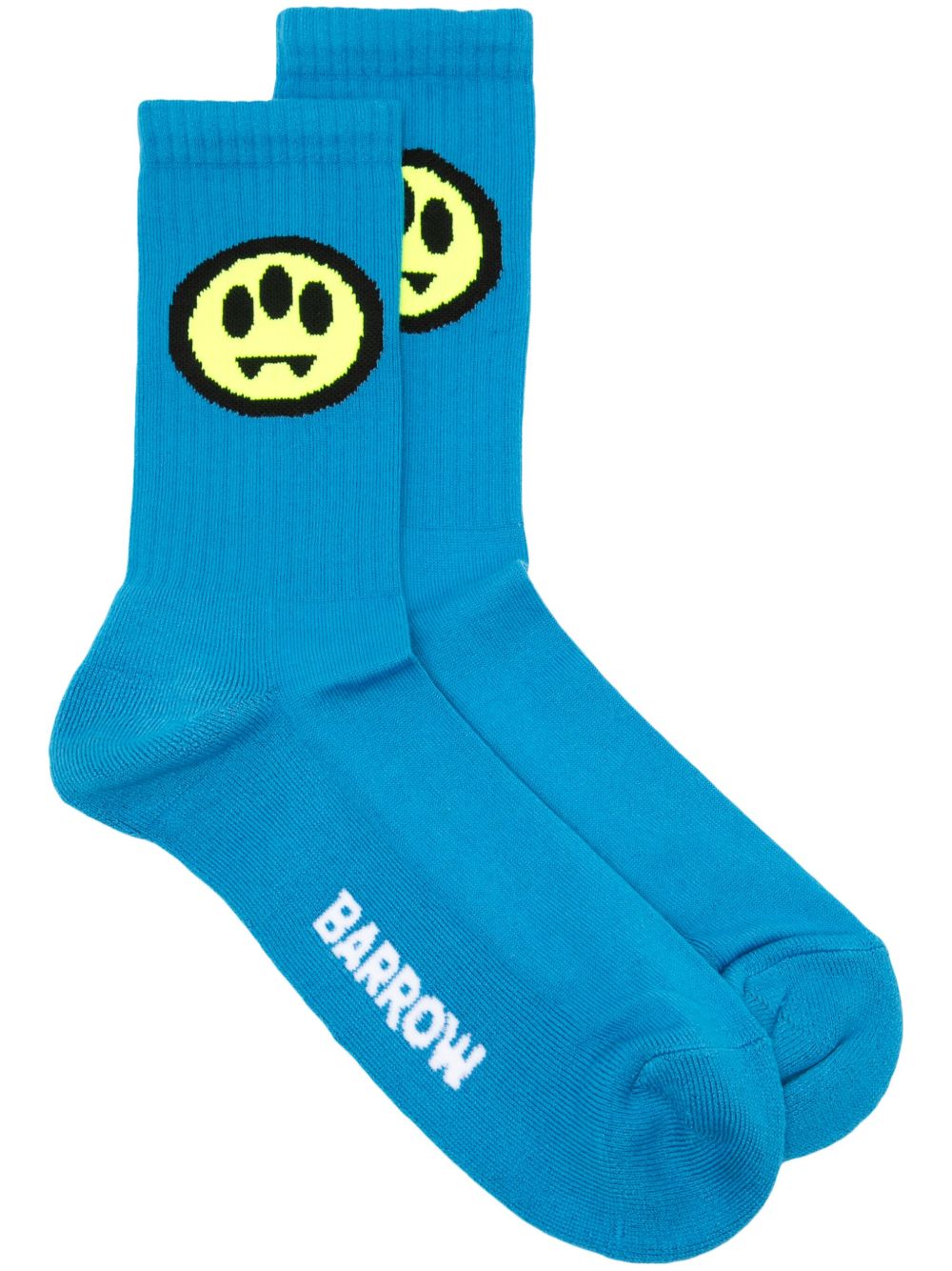 BARROW logo嵌花罗纹针织袜 - 蓝色