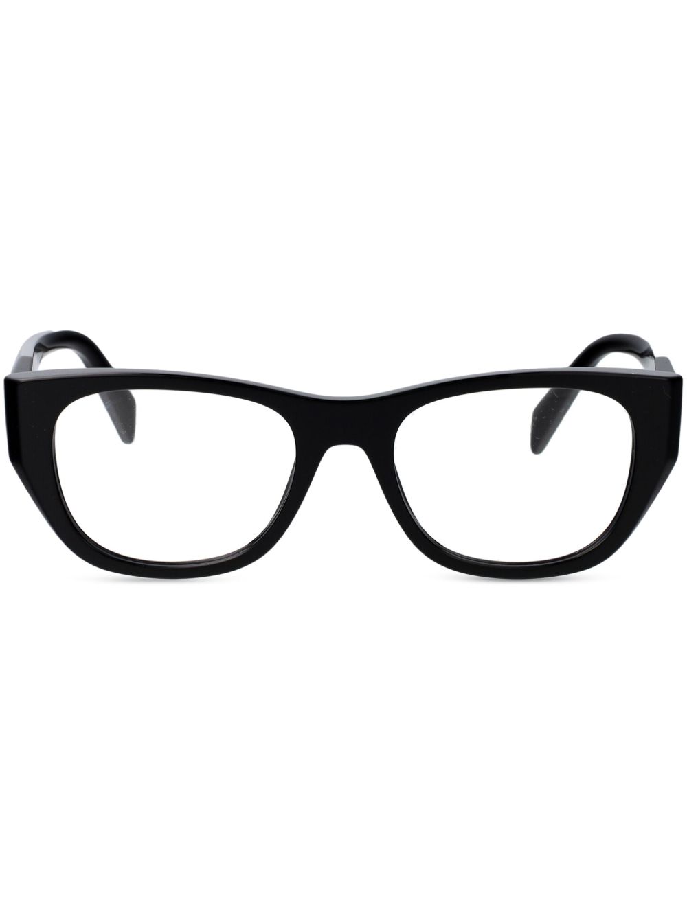 Prada Eyewear 印花醋酸纤维眼镜 - 黑色