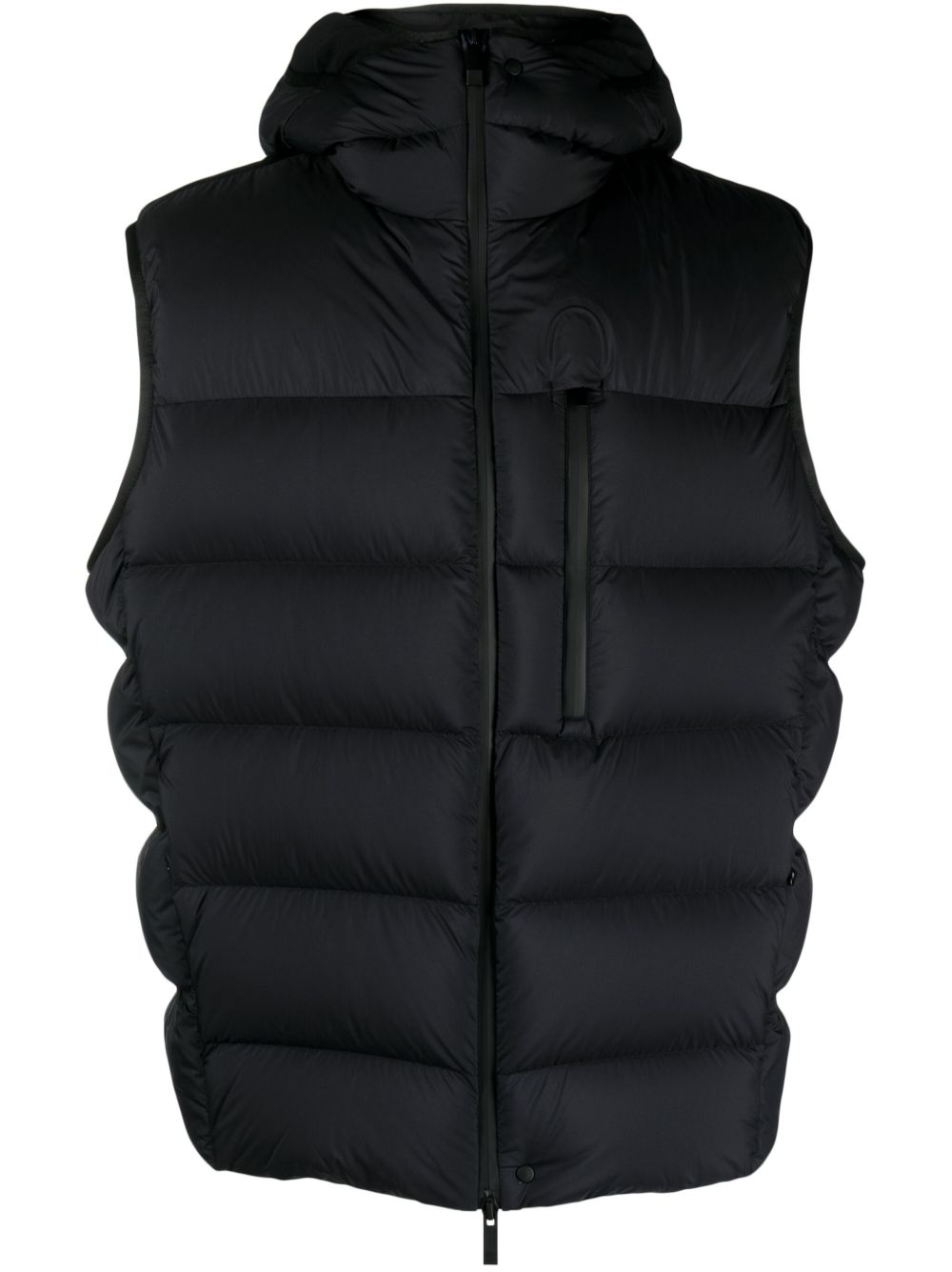 Moncler 填充连帽马甲 - 黑色