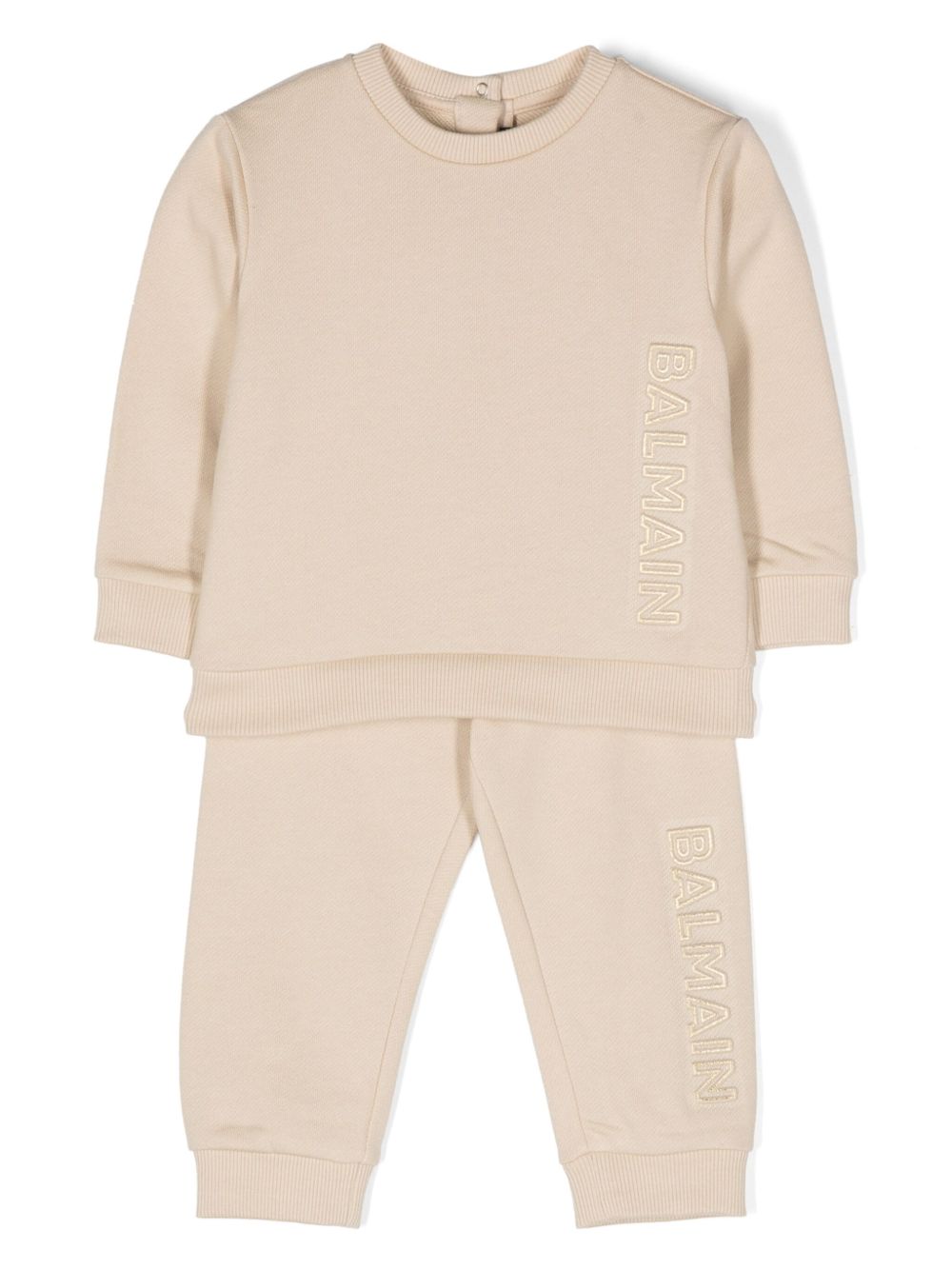 Balmain Kids logo压纹棉运动套装 - 中性色