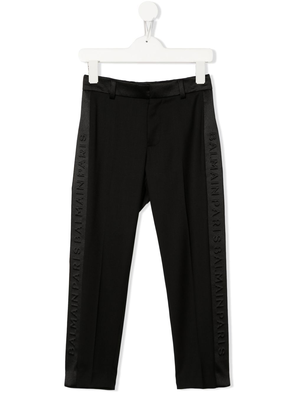 Balmain Kids 巴尔曼 logo织带打底裤 - 黑色