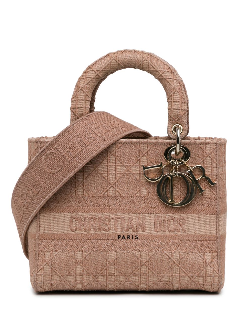Christian Dior Pre-Owned Cannage Lady D-Lite 中号斜挎包（2020年典藏款） - 粉色
