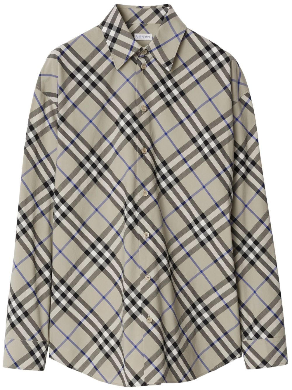 Burberry 格纹棉衬衫 - 中性色
