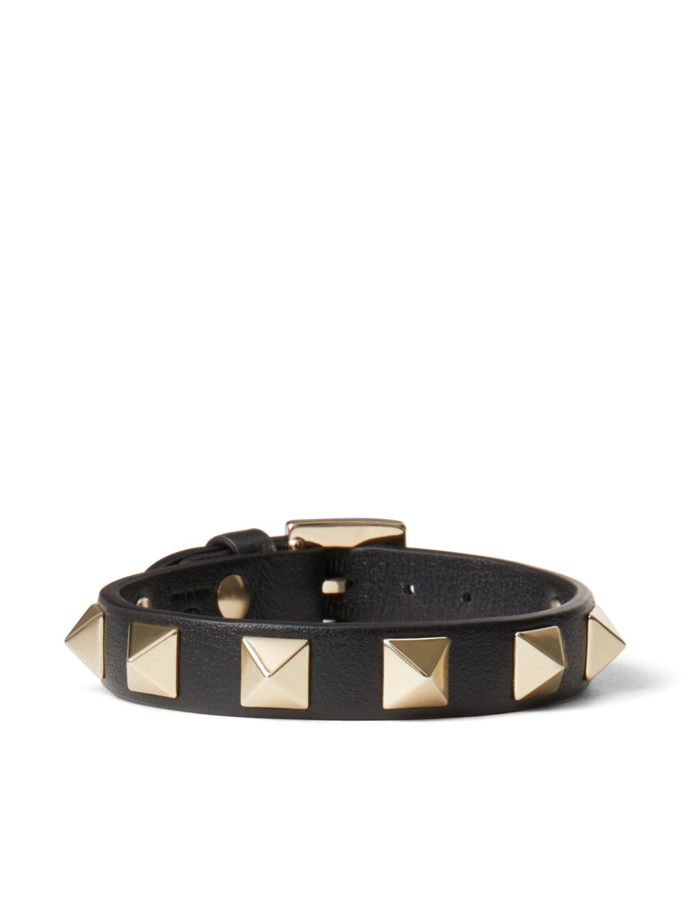 Valentino Garavani 华伦天奴 Rockstud 皮质手链 - 黑色