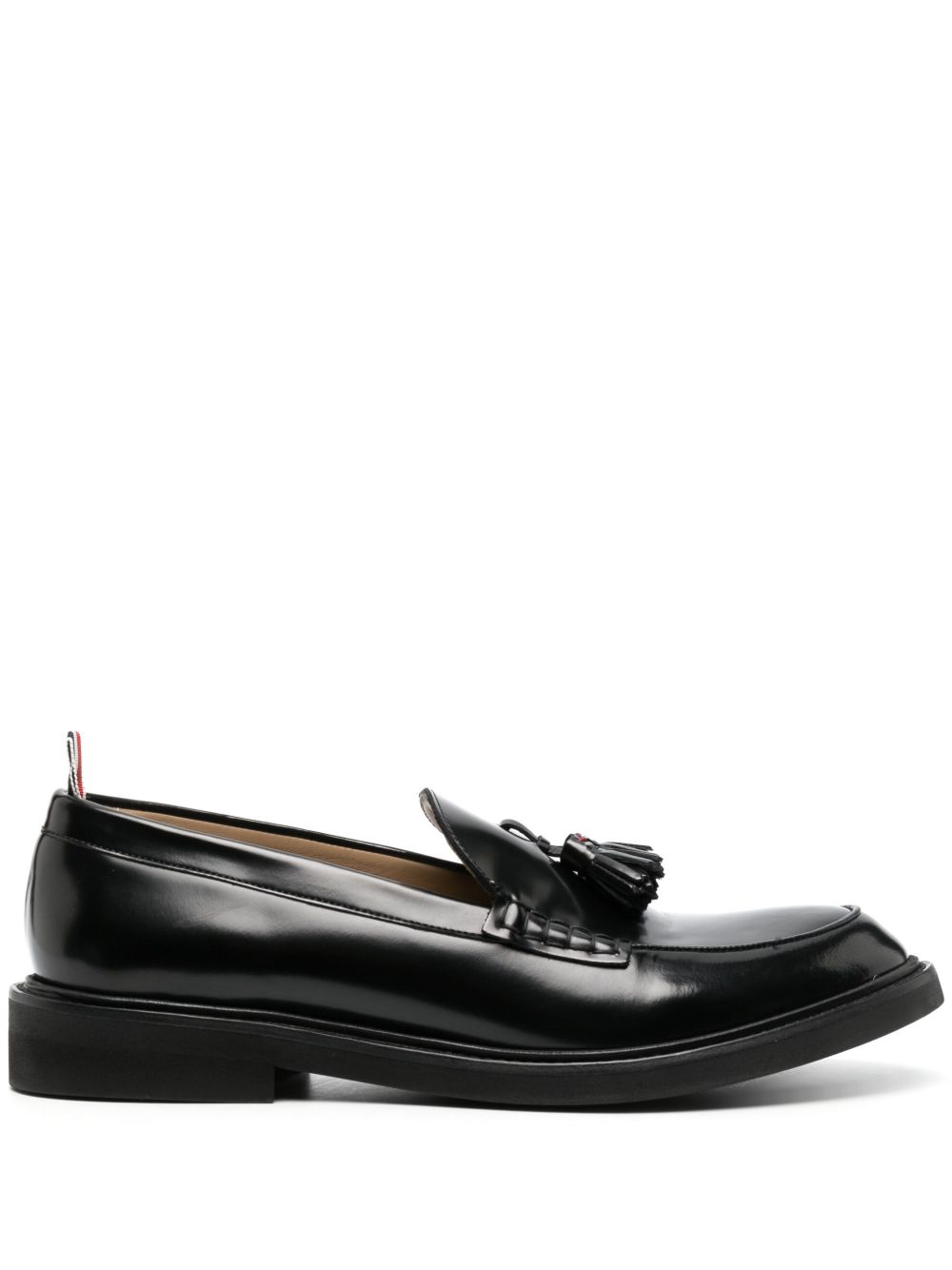 Thom Browne 流苏皮质乐福鞋 - 黑色