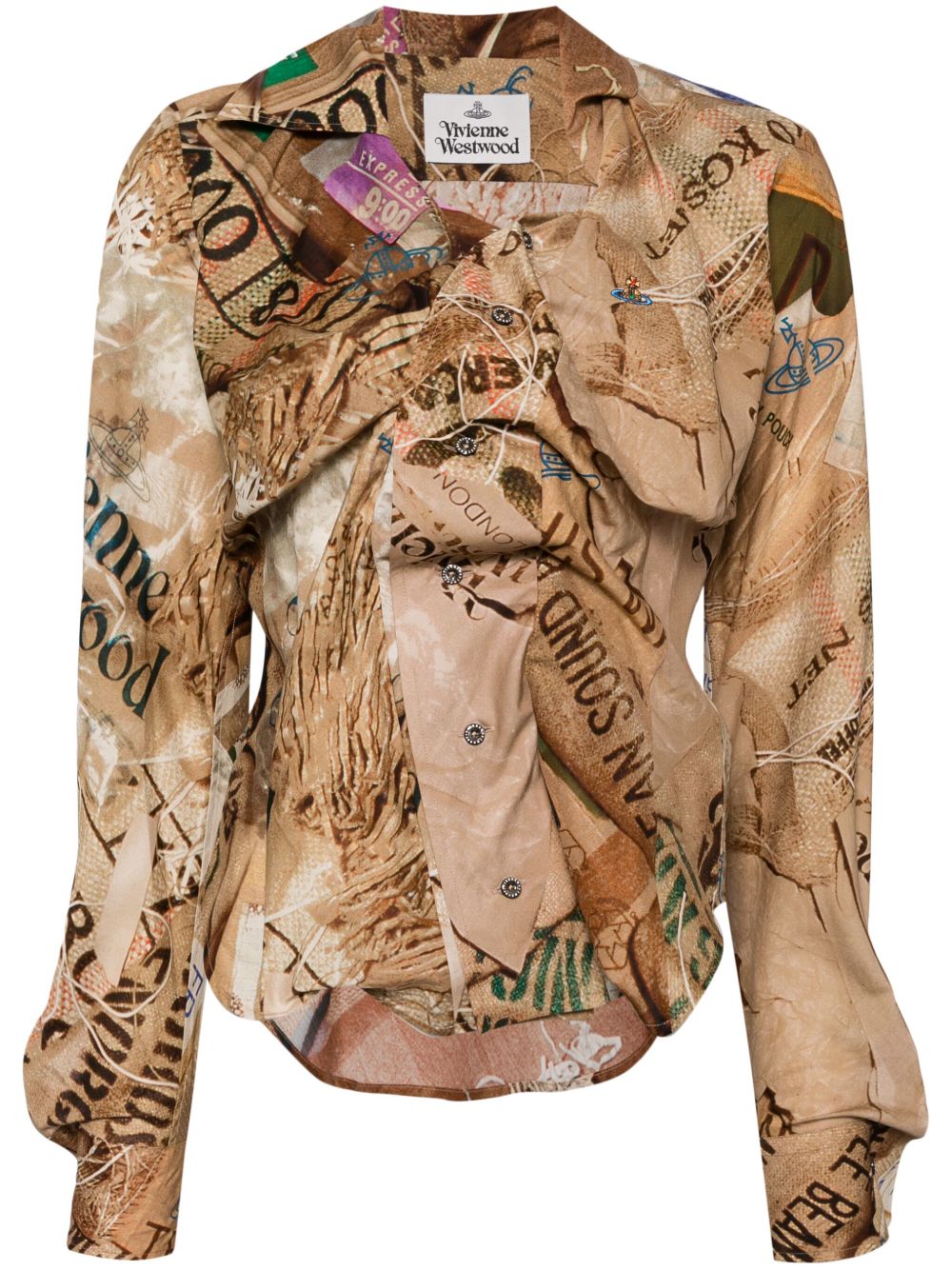 Vivienne Westwood Drunken 衬衫 - 褐色