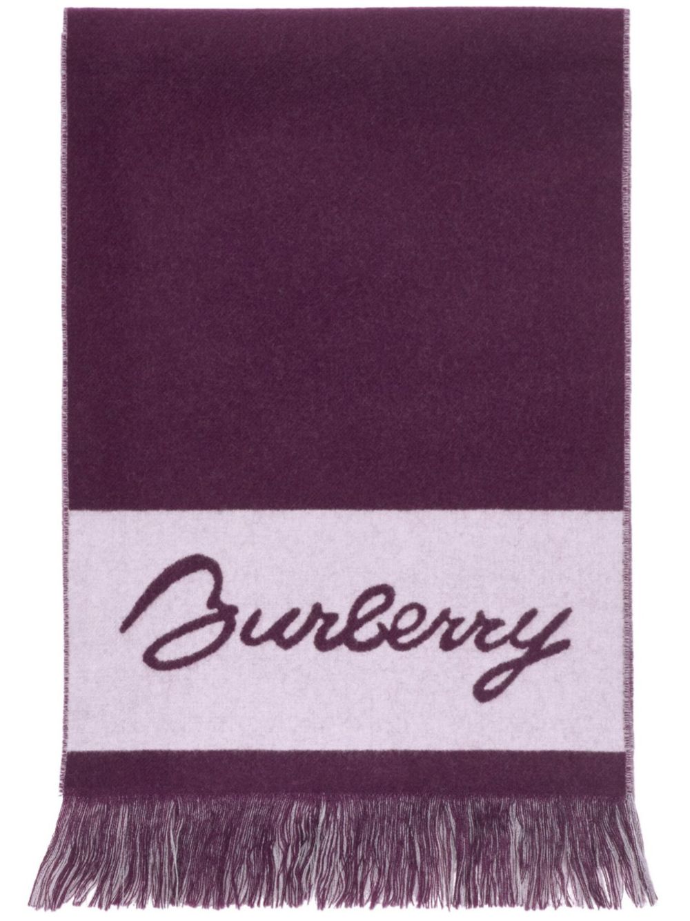 Burberry EKD logo羊毛围巾 - 紫色