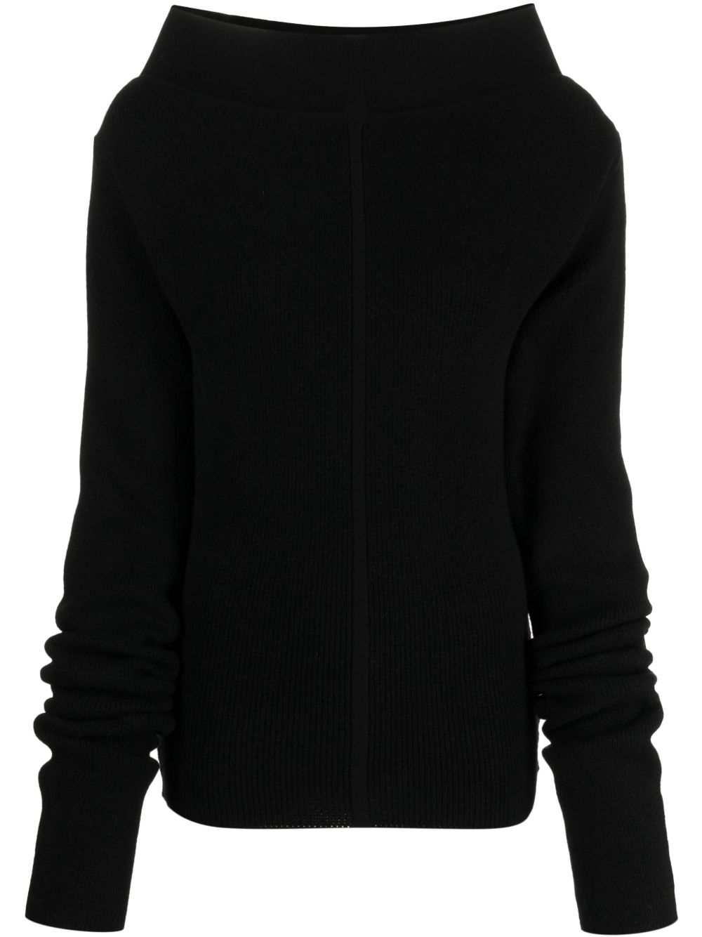 Rick Owens vertical-seamed ribbed-knit jumper - 黑色