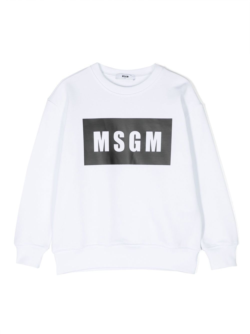 MSGM Kids logo印花棉卫衣 - 白色