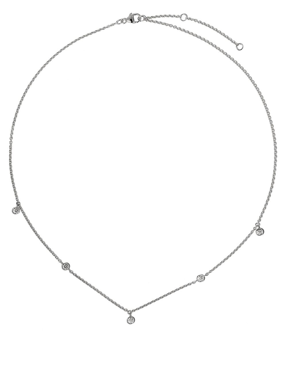 De Beers Jewellers My First De Beers 18K白金五颗钻石吊饰项链 - 银色