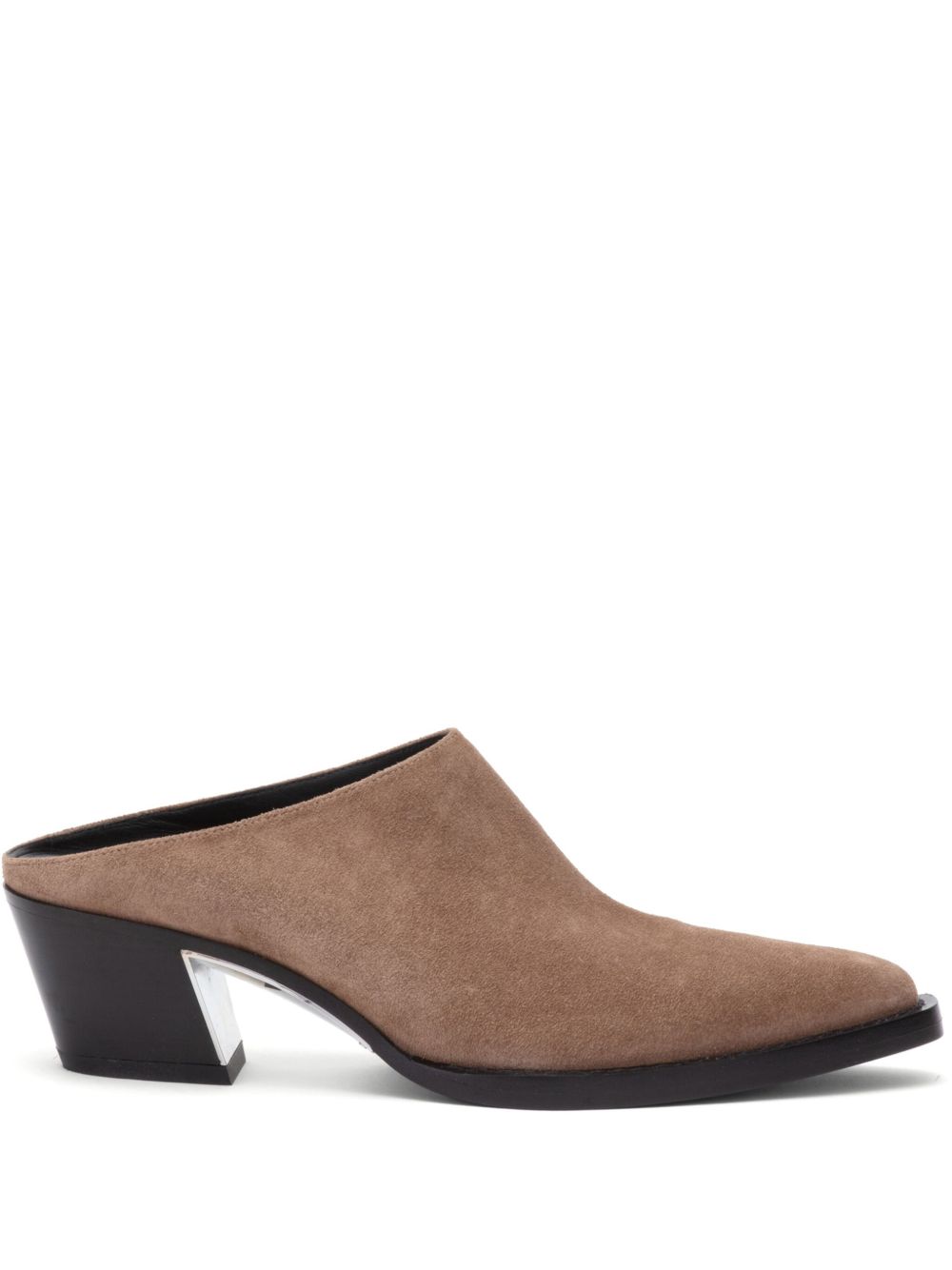 3.1 Phillip Lim Downtown 皮质中跟穆勒鞋 - 褐色