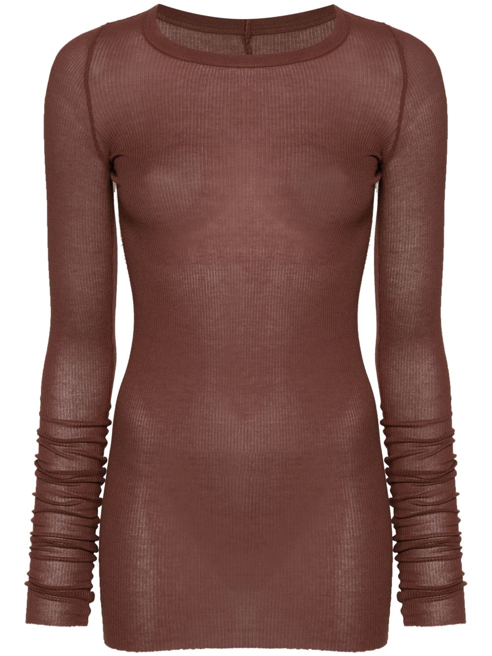 Rick Owens Rib LS T 罗纹T恤 - 红色