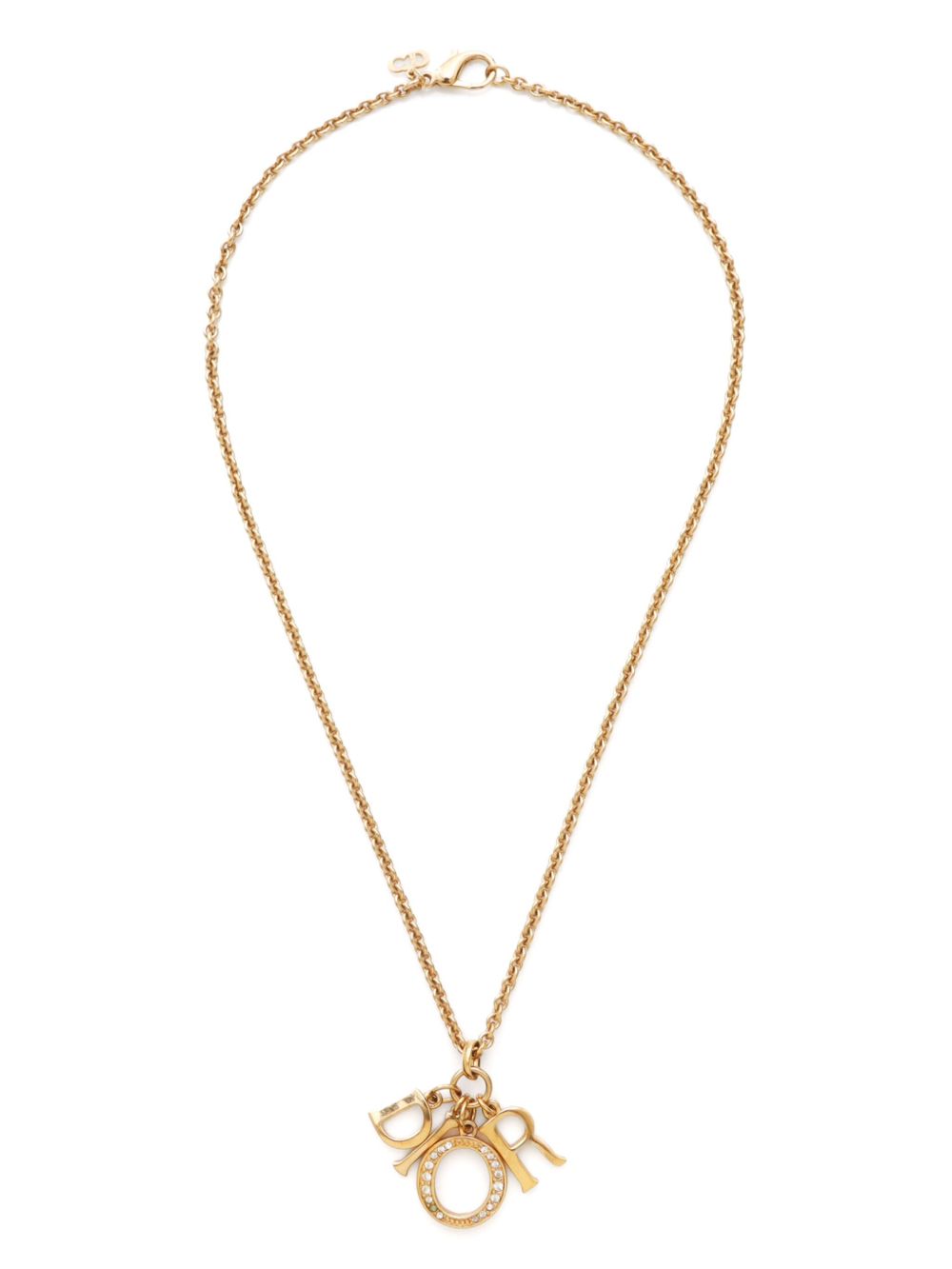 Christian Dior Pre-Owned 2000s Logo necklace - 金色