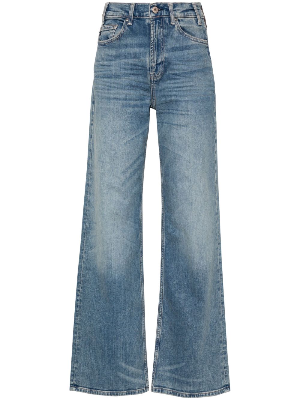 AG Jeans 中腰阔腿牛仔裤 - 蓝色