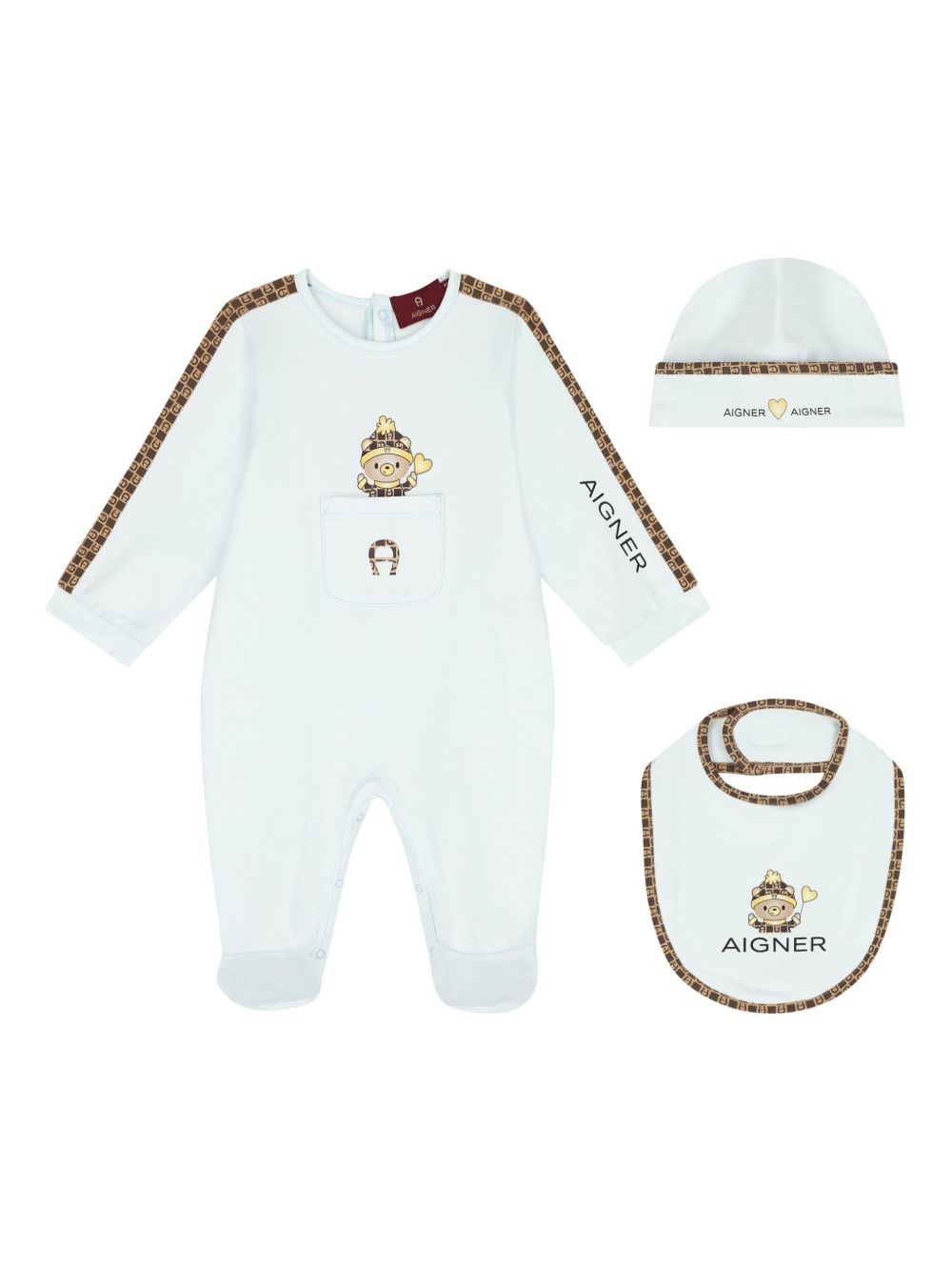 Aigner Kids Teddy Bear 连体衣套装 - 白色