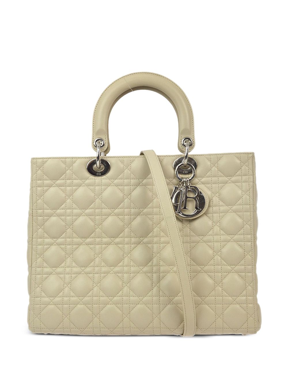 Christian Dior Pre-Owned Cannage Lady Dior 两用手提包（2012年典藏款） - 中性色
