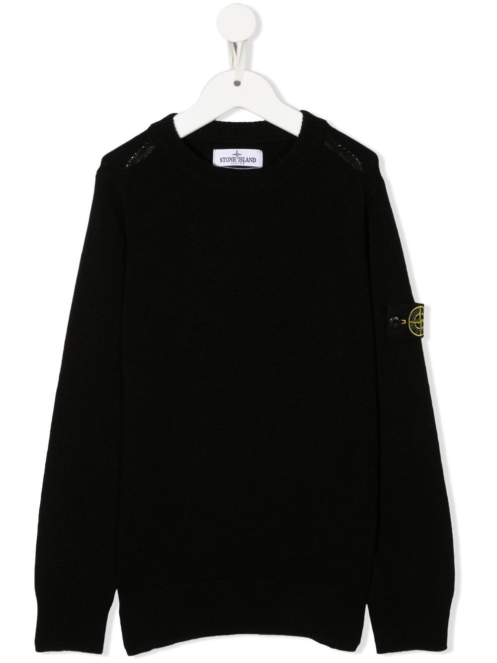 Stone Island Junior 标贴毛衣 - 黑色