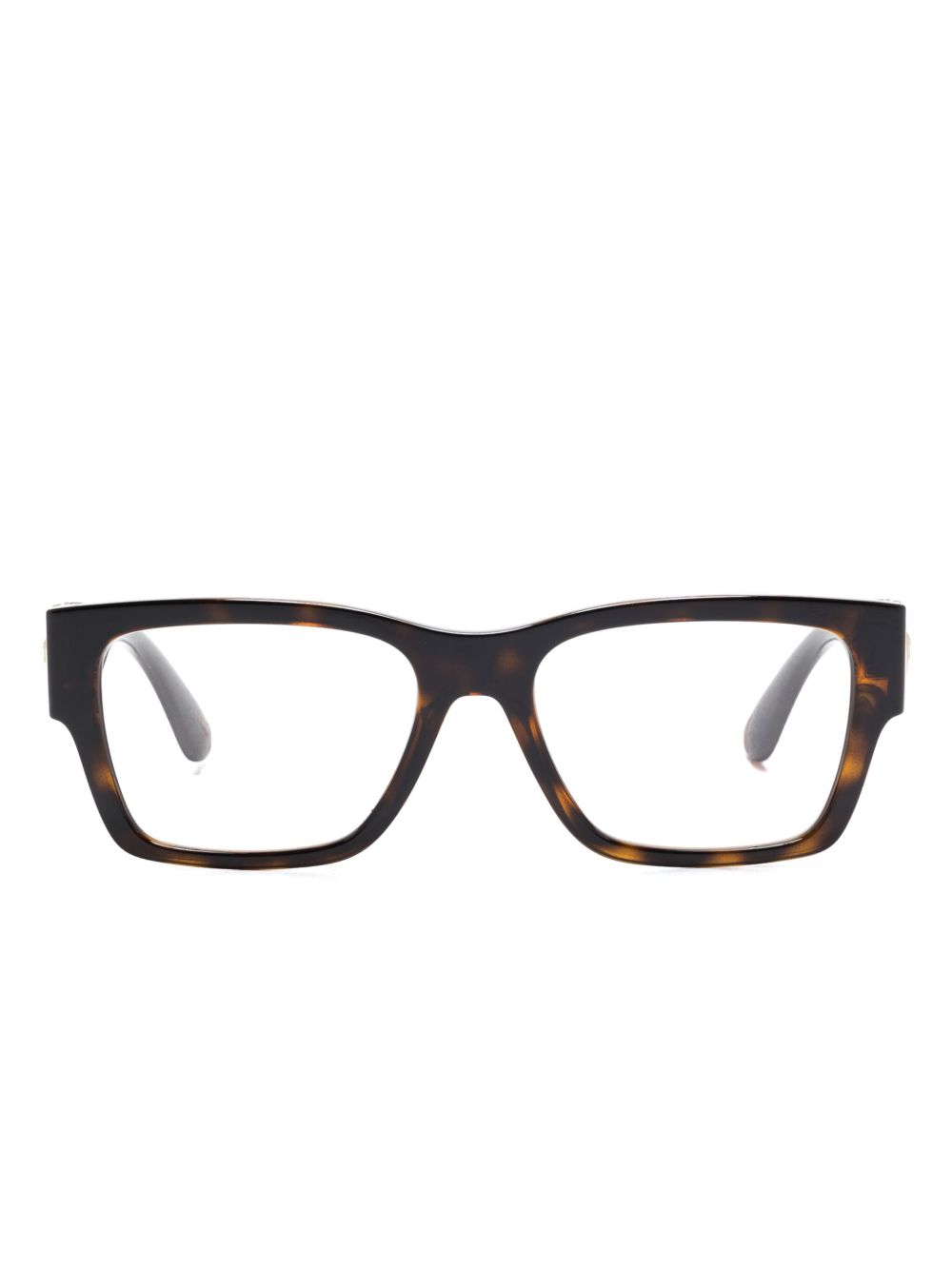 Versace Eyewear 玳瑁纹效果眼镜 - 褐色