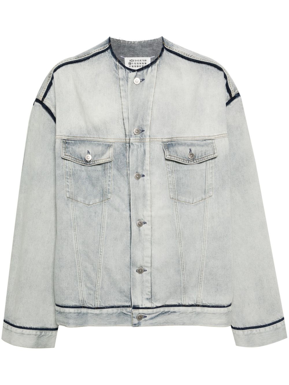 Maison Margiela 四缝饰logo牛仔夹克 - 蓝色