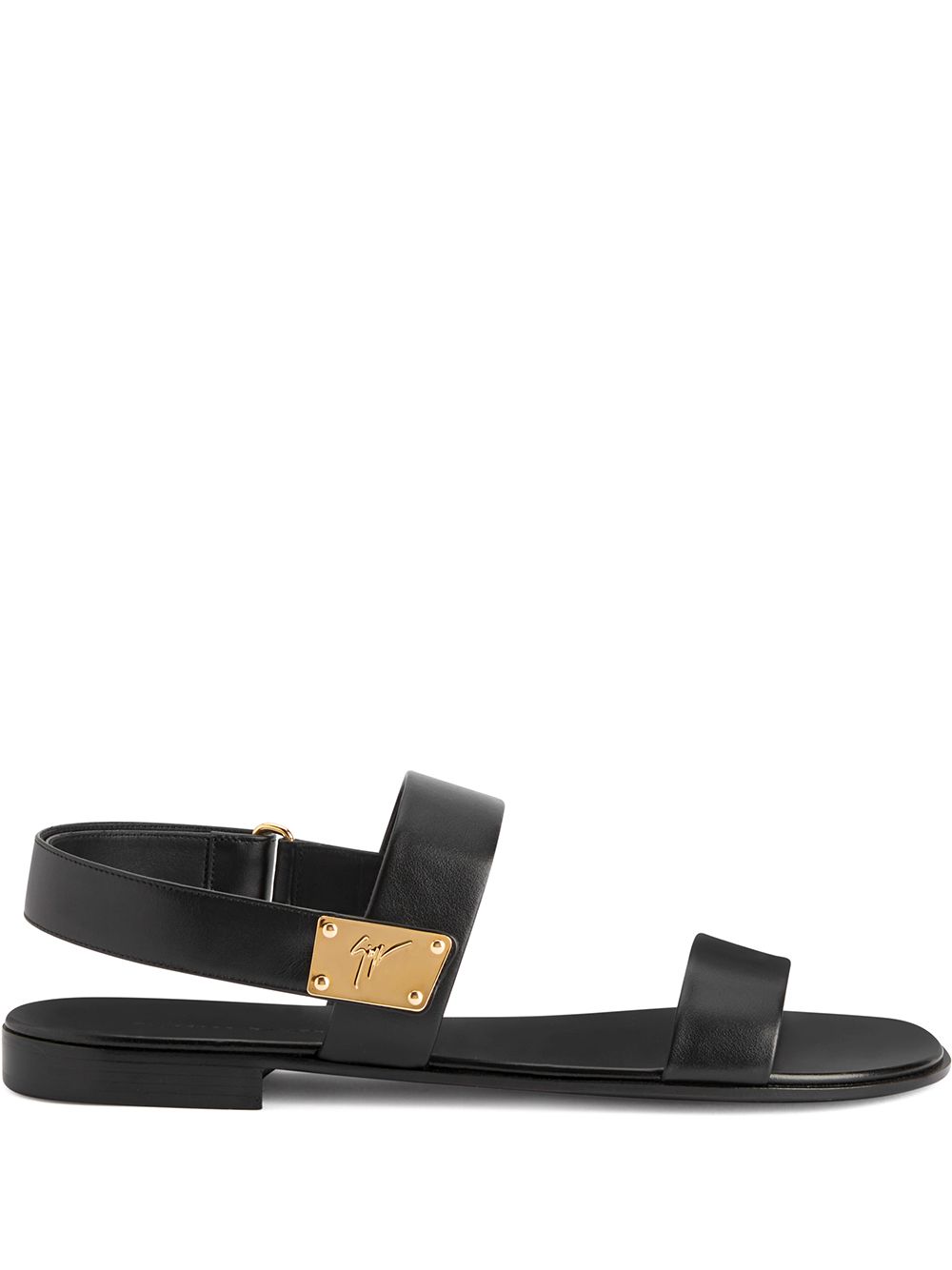 Giuseppe Zanotti Shaun logo标牌凉鞋 - 黑色
