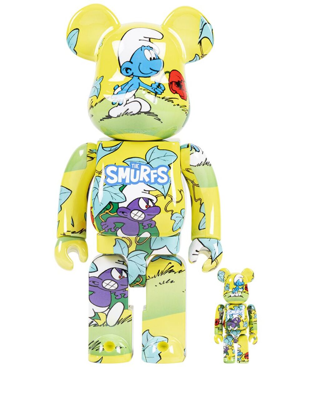 MEDICOM TOY x The Smurfs (The Purple Smurfs) BE@RBRICK 100% & 400% 模型玩具套装 - 黄色