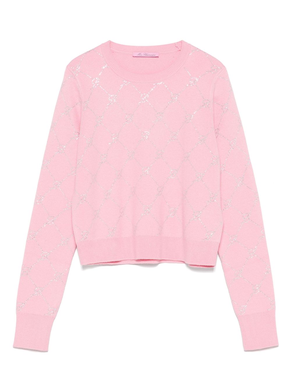 Miss Blumarine logo镶嵌毛衣 - 粉色
