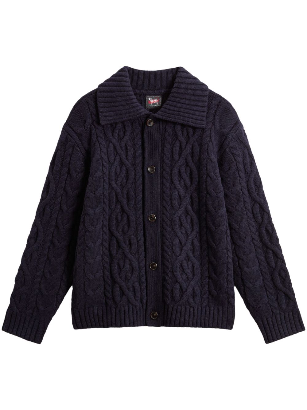 Woolrich 粗绞花针织羊毛开衫 - 蓝色