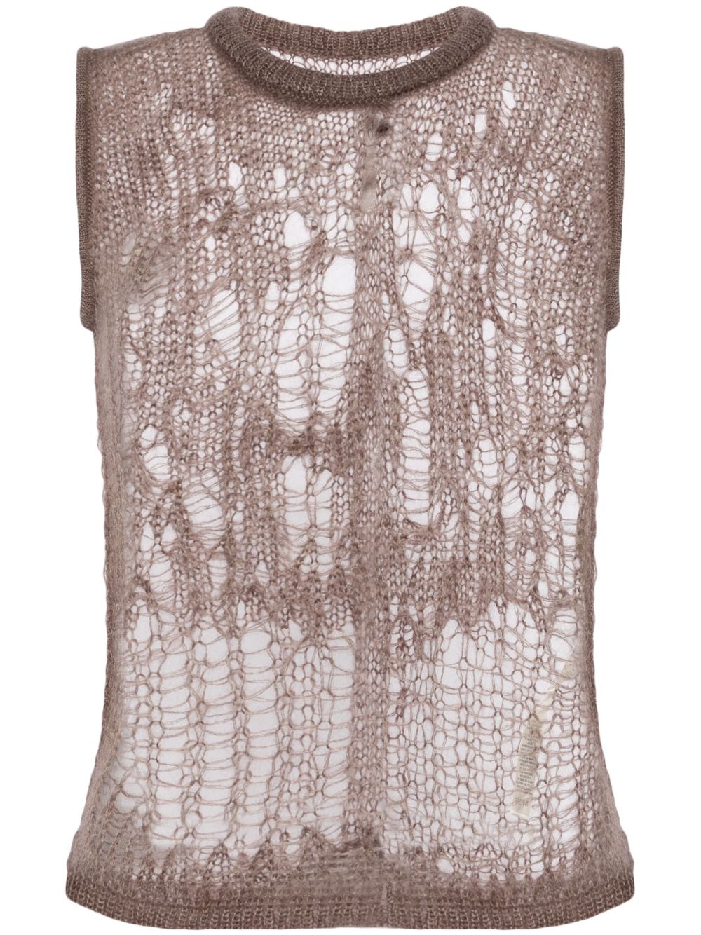 Rick Owens Spider open-knit tank top - 褐色