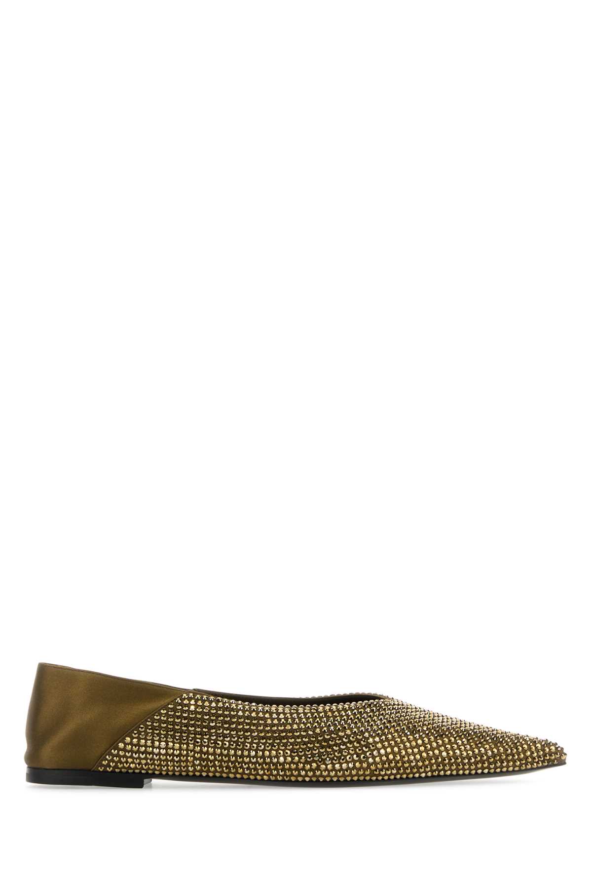 圣罗兰（Saint Laurent）镶嵌缎面Nour芭蕾舞鞋