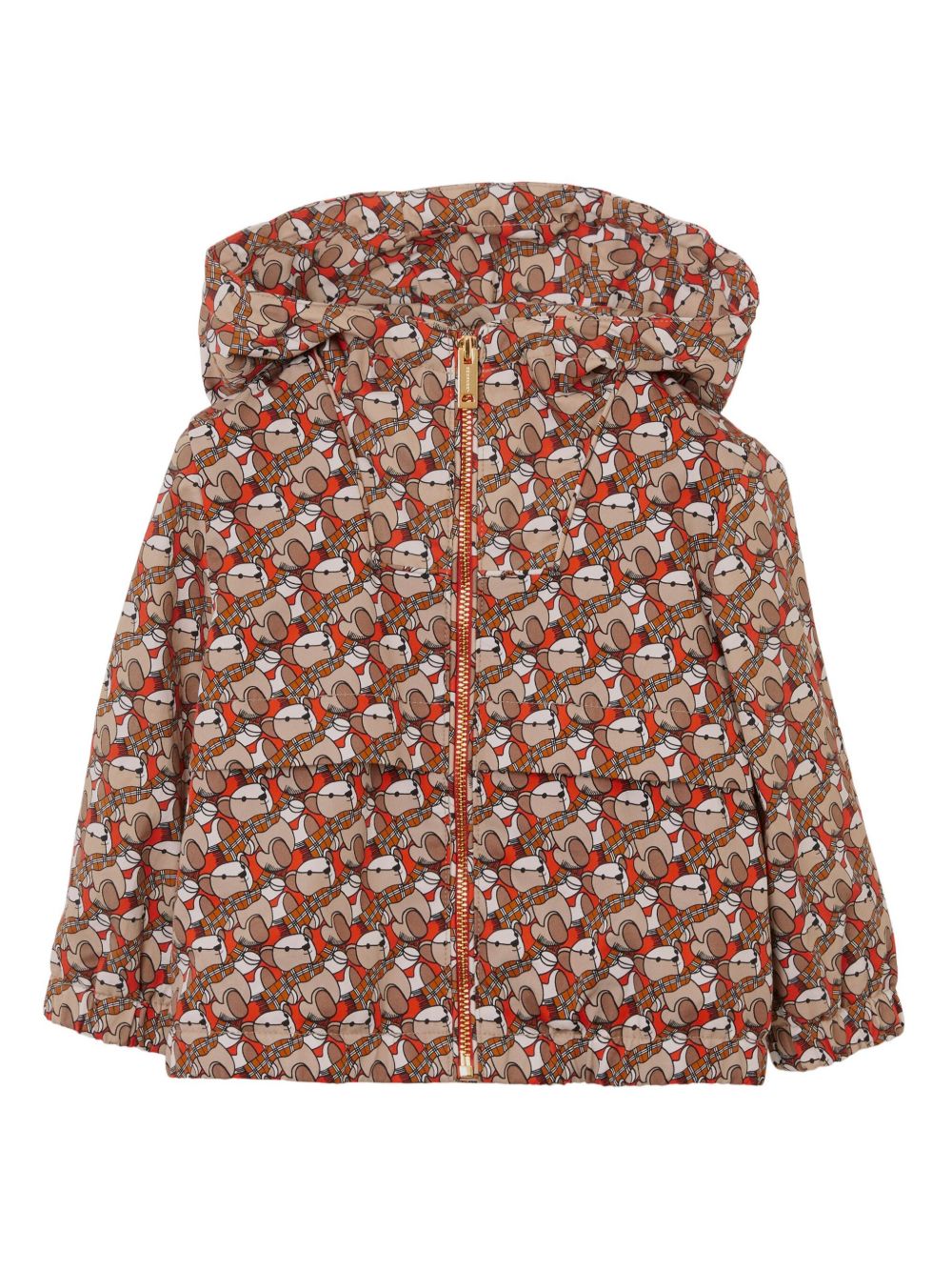 Burberry Kids Thomas Bear 棉连帽夹克 - 橘色