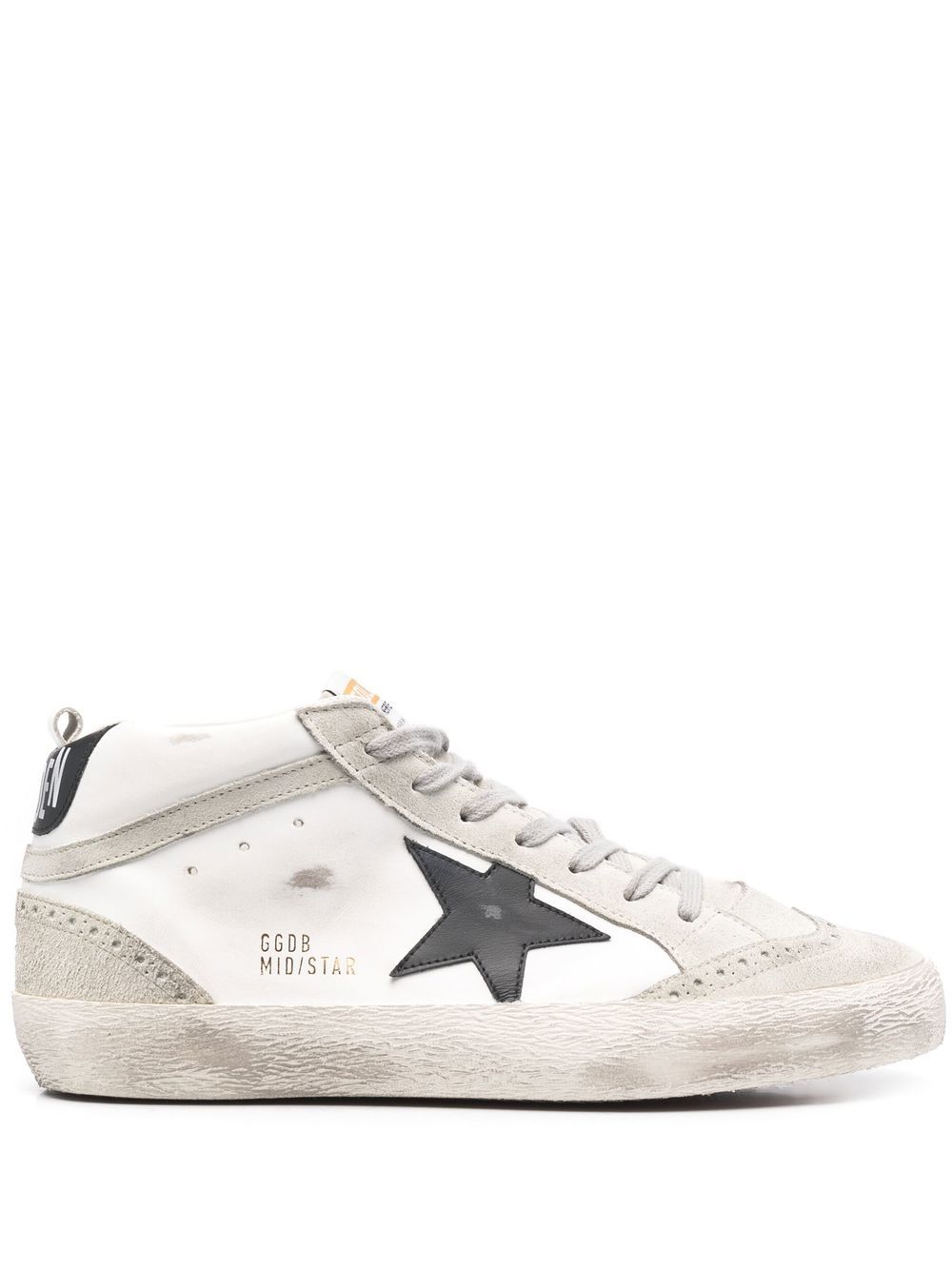 Golden Goose Mid Star 仿旧效果运动鞋 - 白色