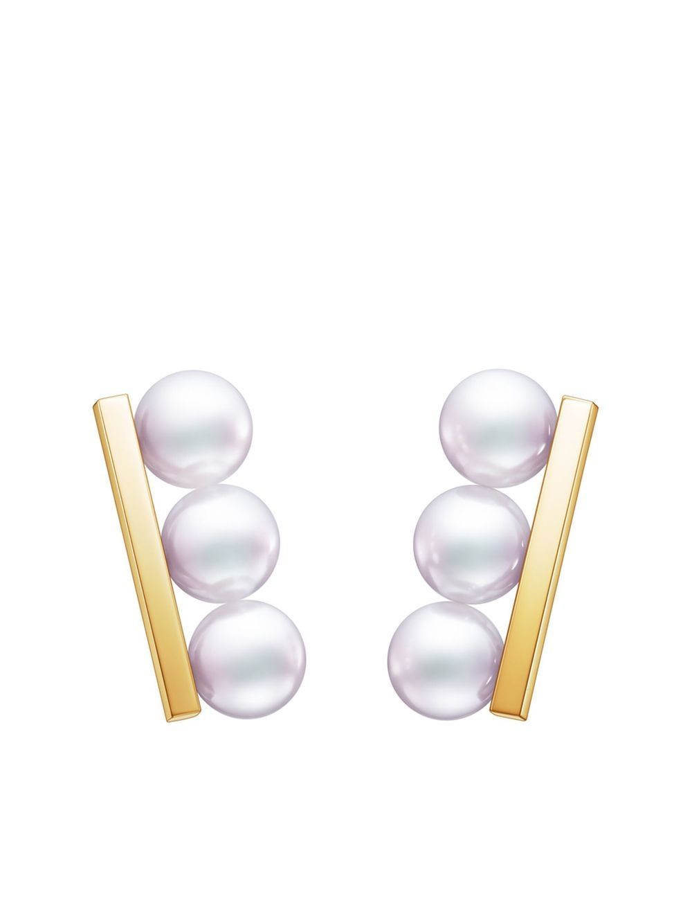 TASAKI 18K黄金 Collection Line Balance Neo 阿古屋珍珠耳环 - 金色
