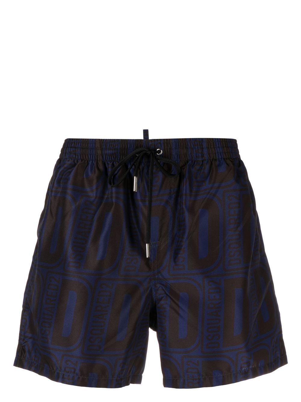 DSQUARED2 经典logo印花泳裤 - 蓝色