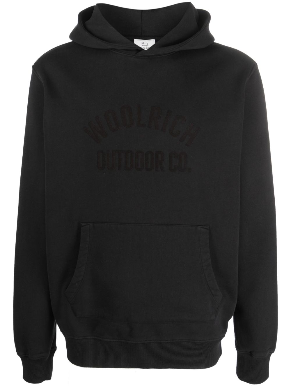Woolrich logo压纹棉连帽衫 - 黑色
